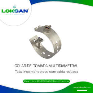 Colar de Tomada Multidiâmetral Monobloco – Total Inox com Saída Roscada