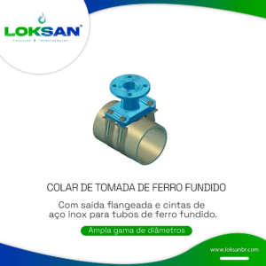 Colar de Tomada de Ferro Fundido com Saída Flangeada e Cintas em Aço Inox (PN16)
