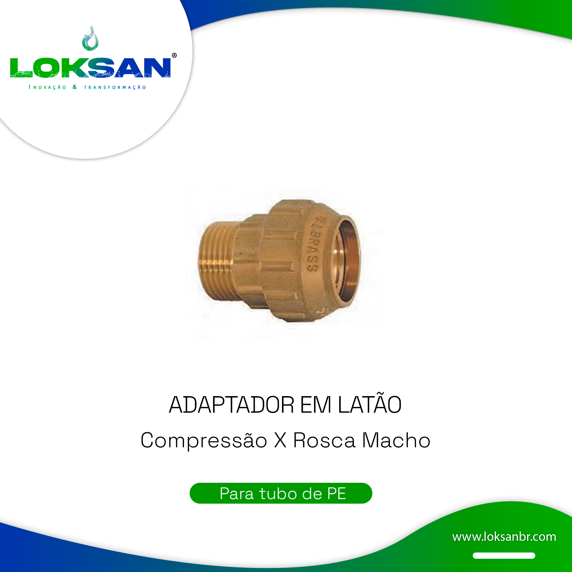 Adaptador em Latão (Compressão x Rosca Macho) | Para tubo de PE